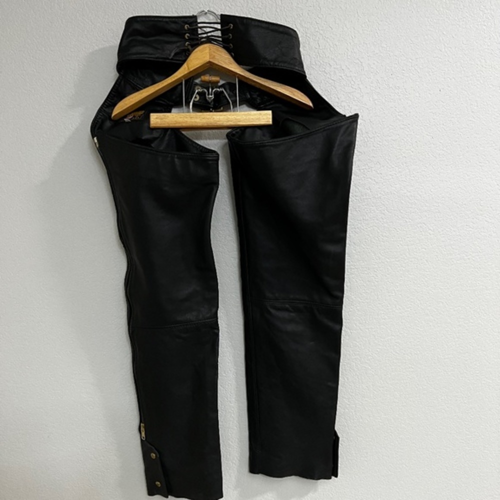Protech Leather Motorcycle Chaps
